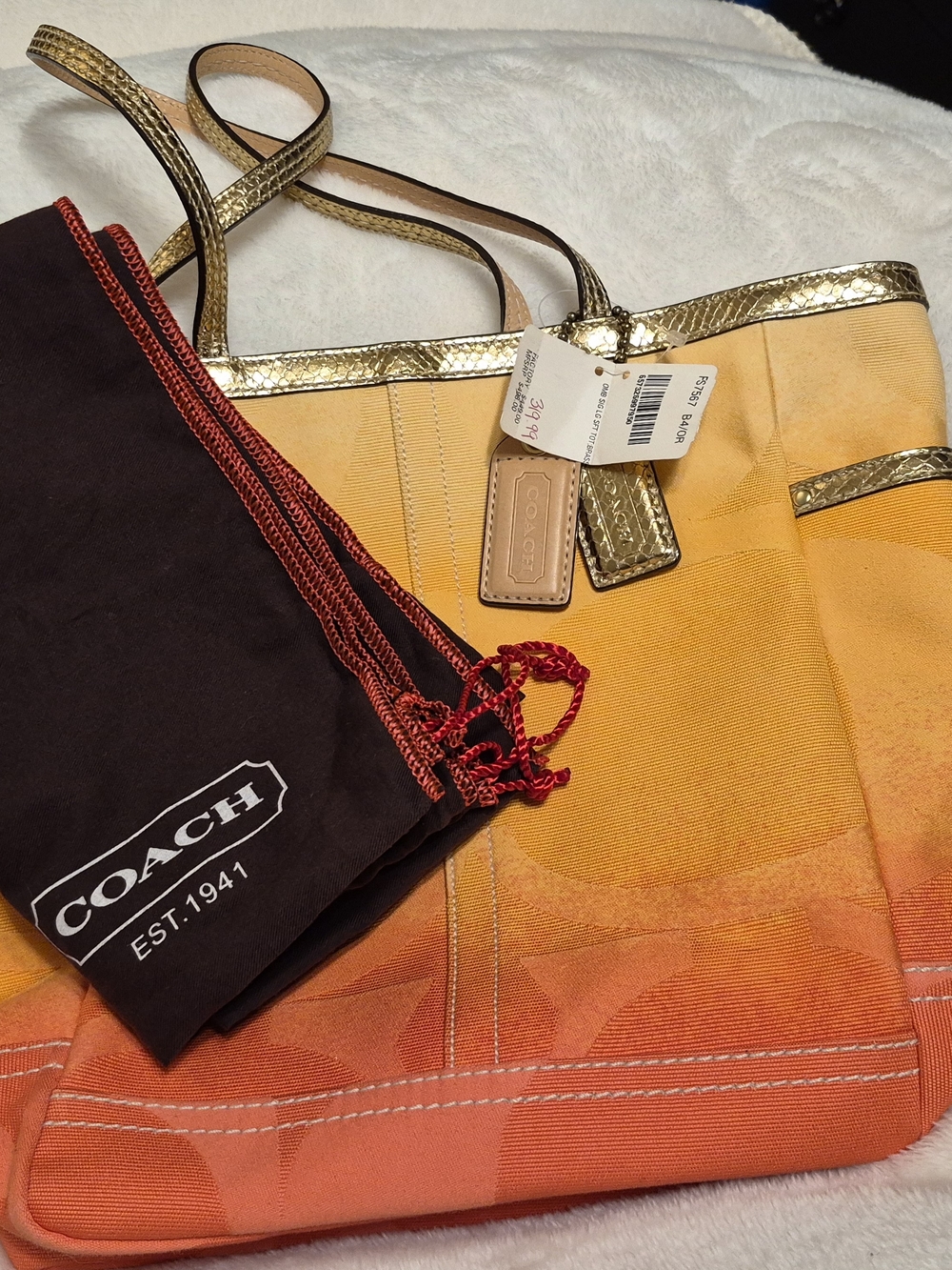 COACH Y2K 2006 Limited Edition Ombre Orange Signature Tote. NWT.